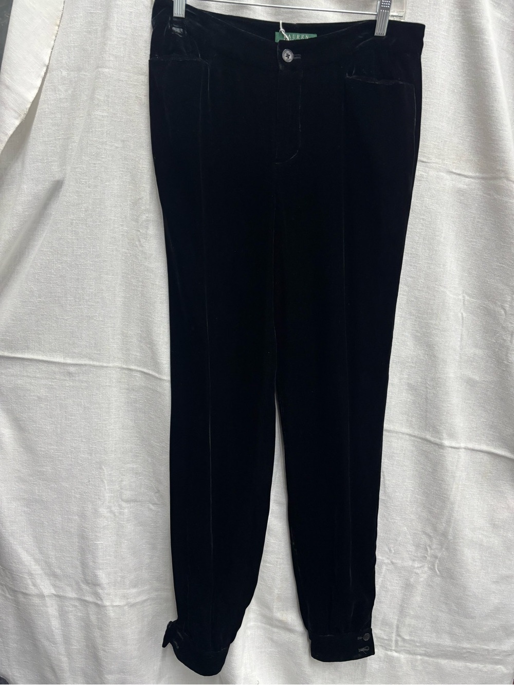 Ralph Lauren Black Corduroy Women's Straight-Leg Pants